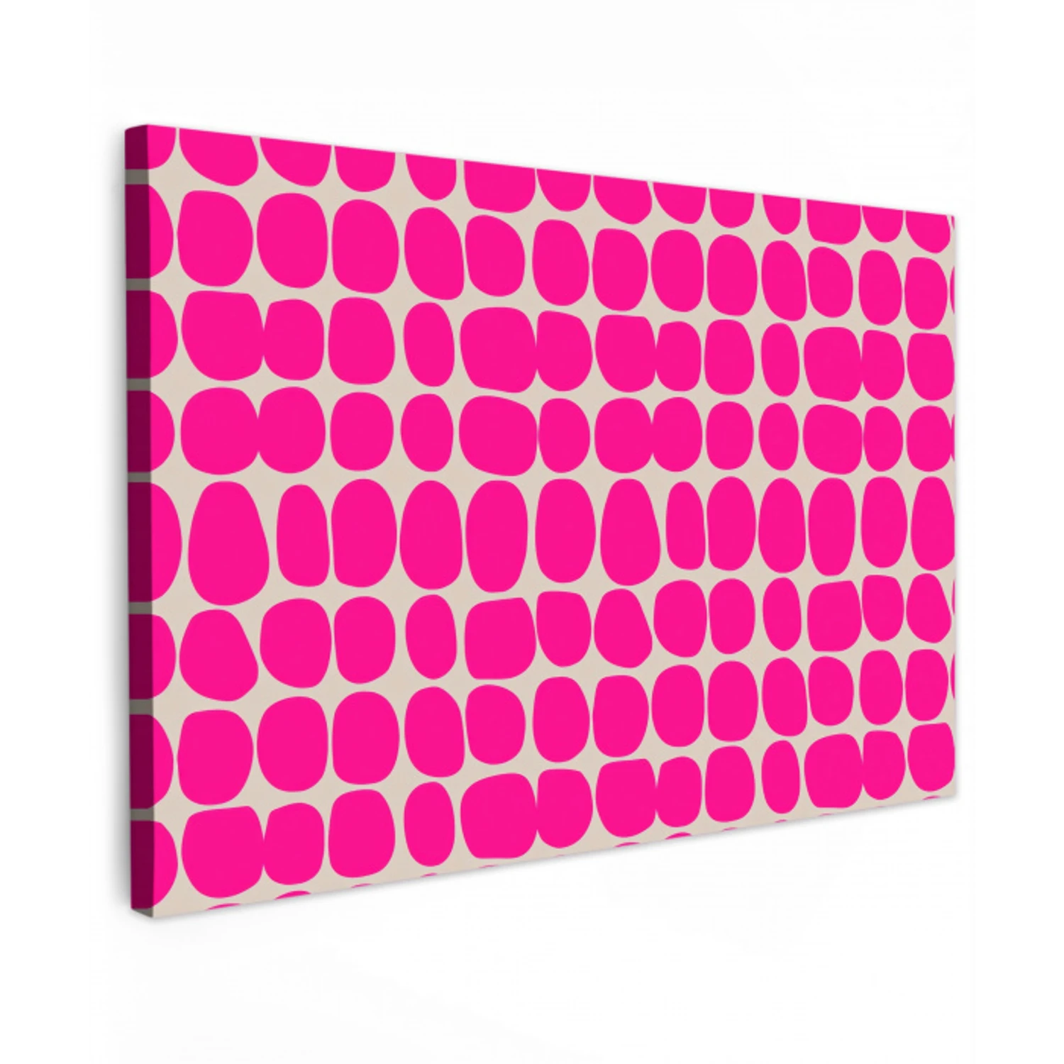 Stippen - Patroon - Roze Tuinposter op houten frame 2 cm dik klein 845 -3d
