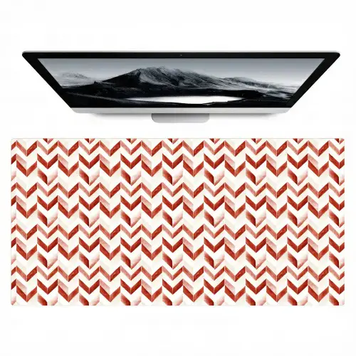 Strepen - Rood - Wit - Patroon Muismat XXL klein 681 -zzz3d