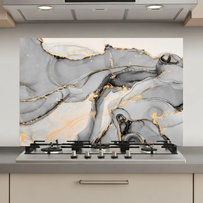 Marmer - Goud - Grijs keuken achterwand spatscherm klein -3d_website