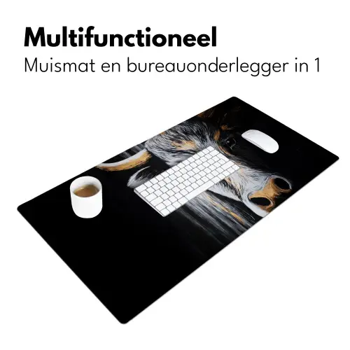 Stier - Hoorns - Snuit - Goud Muismat XXL klein -sfeer4