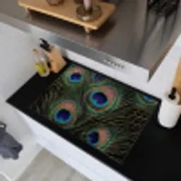 Pauwenveren - Klassiek - Groen Inductie beschemer met haakjes klein -sfeer1