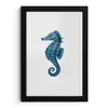 Zeepaardje - Staart - Blauw fotolijst zwart zonder passe partout klein -3d