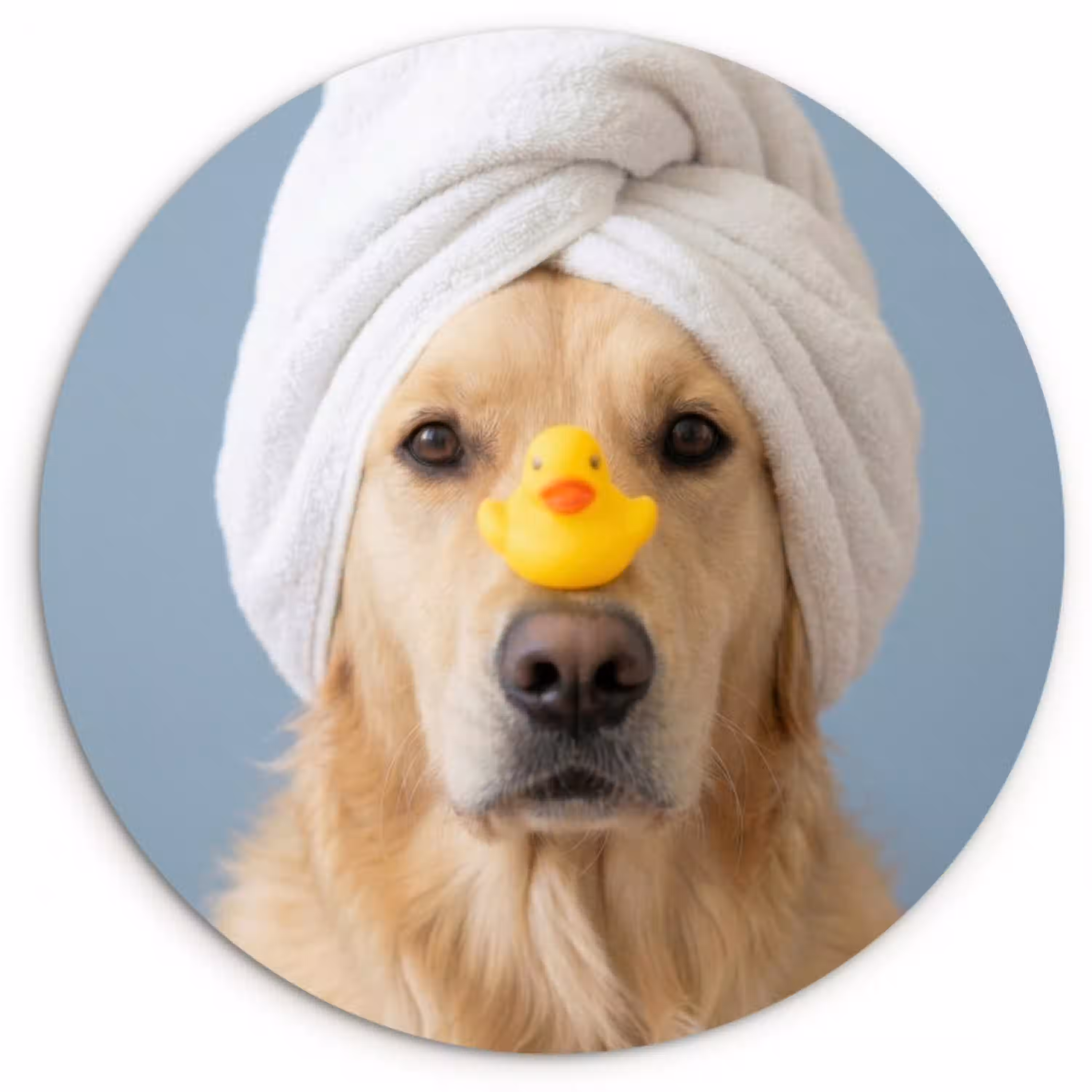 Hond - Badeend - Geel Wandcirkel kunststof plaat 5mm dik klein -3d