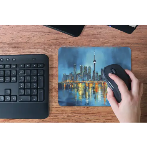 Skyline Toronto - Water - Stadslichten - Toren muismat rubber klein -toetsenbord