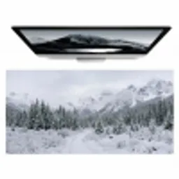 Weg - Bergen - Sneeuw - Naaldbos - Avontuurlijk Muismat XXL klein -zzz3d