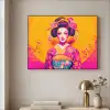 Bloemen - Vrouw - Kimono - Roze Textielframe zwart klein -sfeer2