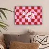 Pinky up - Geblokt - Bordeauxrood canvas 2cm klein -sfeer1