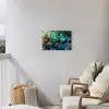 Veren - Pauwveren - Pauw - Blauw - Kunst Tuinposter op houten frame 2 cm dik klein -sfeer1
