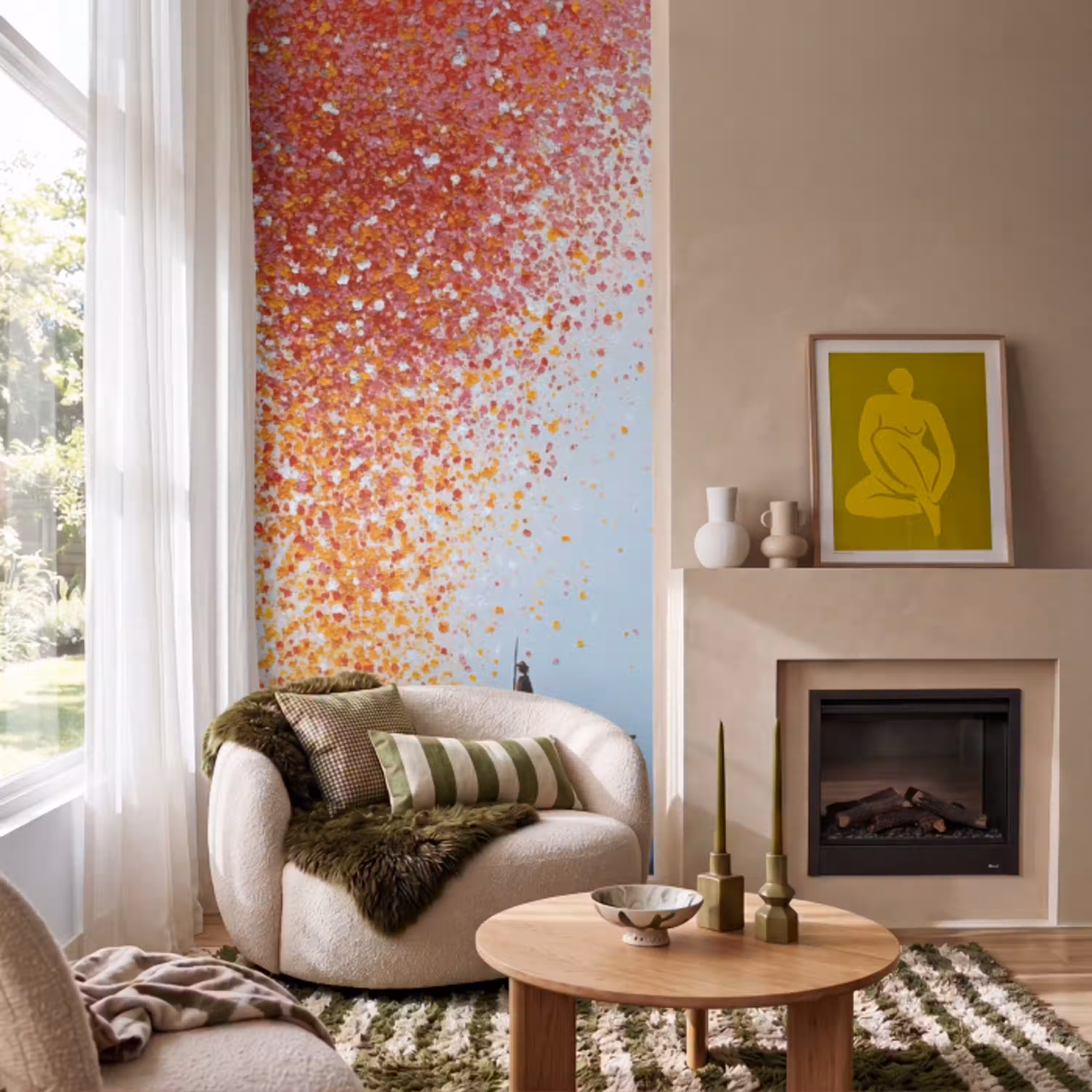 Wolk - Confetti - Boot - Wateroppervlakte Behang Vlies klein -sfeer2