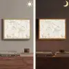 Marmer - Wit - Expressief - Goudaccenten Light Box met batterij (Wandlamp) middel 907 -sfeer3