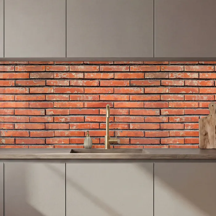 Rood - Bakstenen - Muur - Beschadiging keuken achterwand 2 middel 871 zz_3dshopping