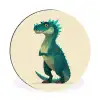 Dinosaurus - Turquoise - Stekels Wandcirkel aluminium klein -3d