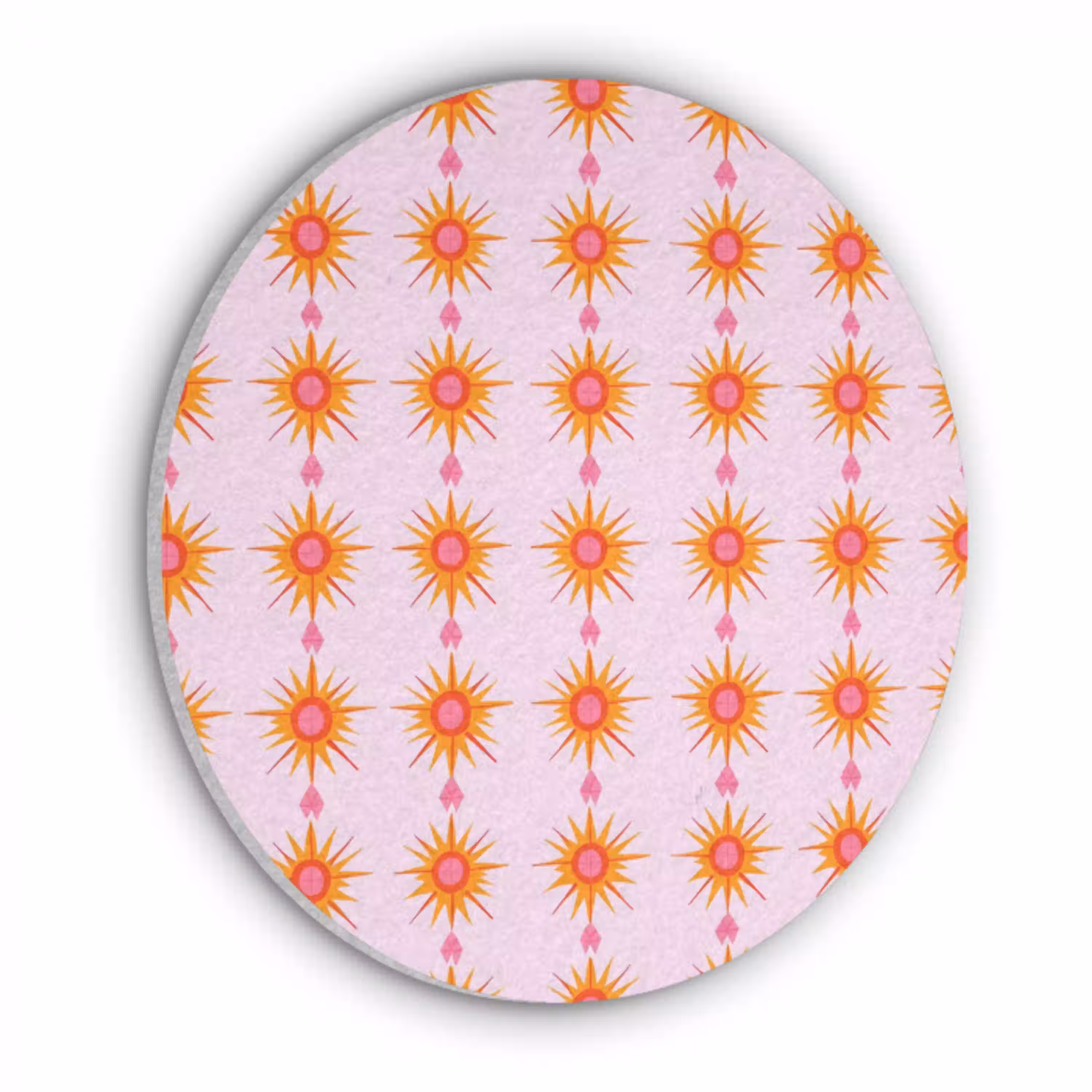 Zon - Motief - Roze Akoestische PET Vilt - Rond klein 838 -3d