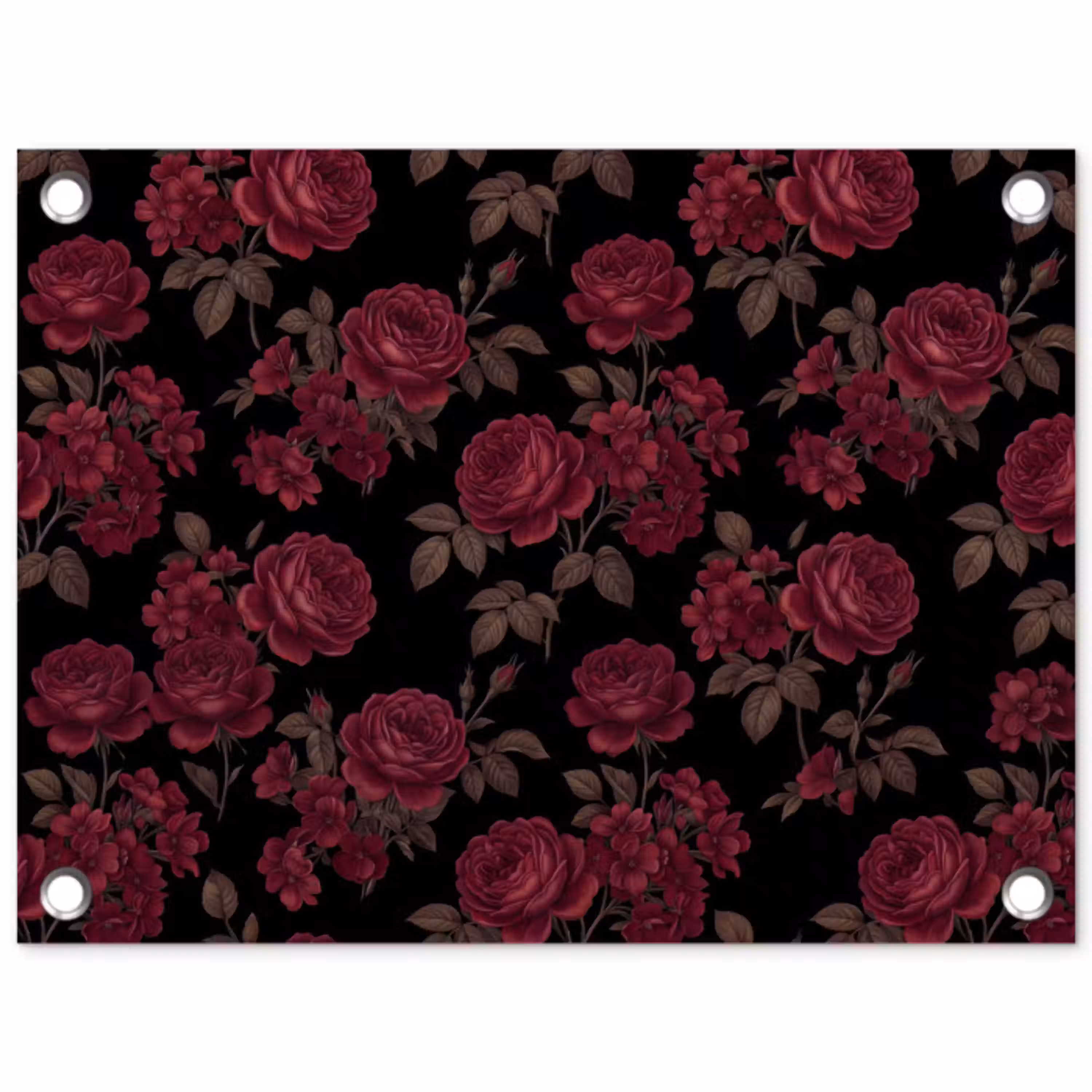 Bloemen - Roos - Patroon - Klassiek - Rood tuinposter los doek klein -3d