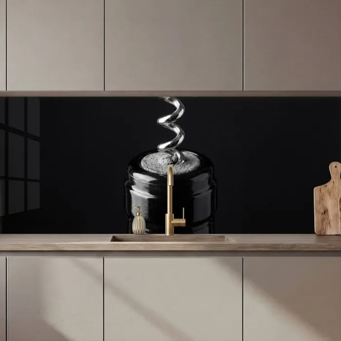Kurkentrekker - Wijn - Zwart - Wit keuken achterwand 2 middel zz_3dshopping
