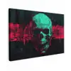 Schedel - Cyberpunk - Neon Rood canvas 2cm klein -z3d