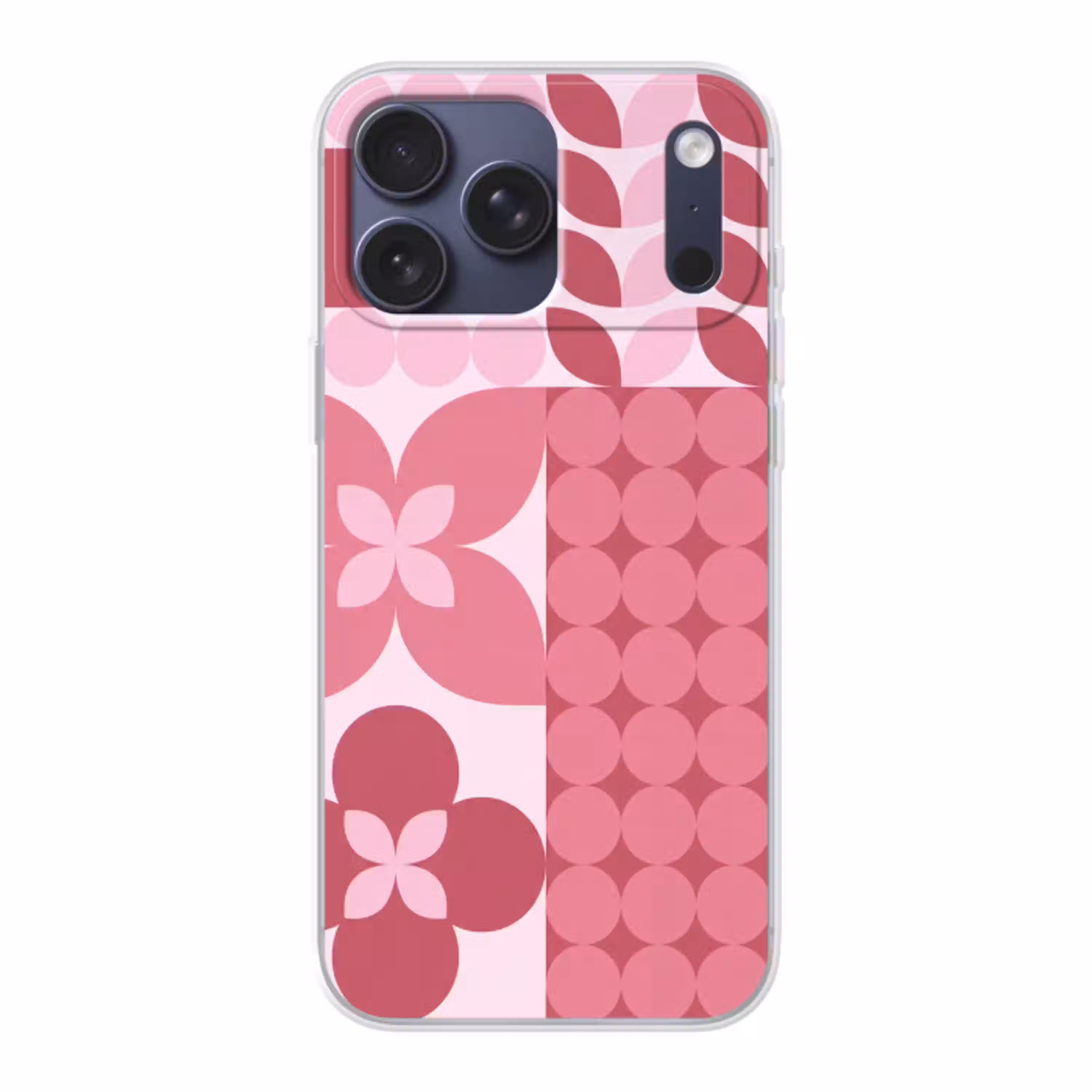 Abstract - Geometrisch - Patroon - Modern - Roze Telefoonhoesje iPhone 17 Pro Max klein -3d