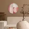 Figuren - Abstract - Roze Wandcirkel plexiglas klein -sfeer1