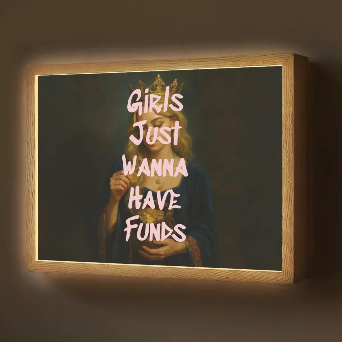 Kroon - Vrouw - Jurk - Opvallend Light Box met batterij (Wandlamp) middel -z3d_website