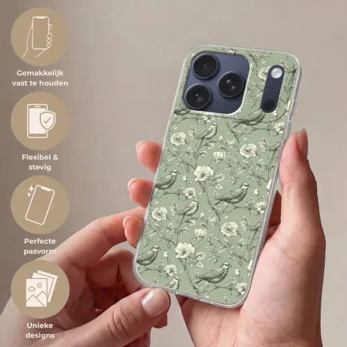 Klassiek - Botanisch - Groen Telefoonhoesje iPhone 17 Pro klein 878 -sfeer3_NL
