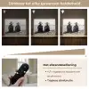Vrouwen - Zonnehoed - Strand - Zwart - Wit Light Box met batterij (Wandlamp) middel -USP_dimbaarNL