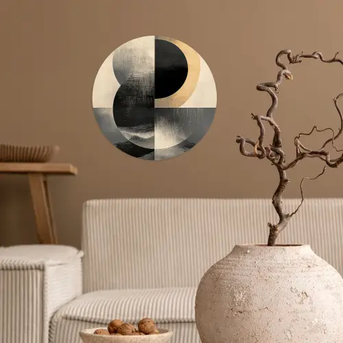 Cirkels - Schaduw - Abstract Wandcirkel behangsticker klein -sfeer1