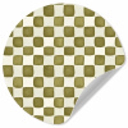 Schaak - Patroon - Groen Wandcirkel behangsticker klein 186 -3d