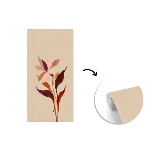 Bloemen - Blaadjes - Minimalistisch - Roze fotobehang vinyl groot -3d