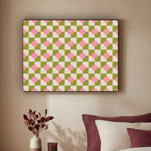 Patroon - Smileys - Blokken Textielframe - compleet frame klein 947 -sfeer1