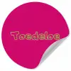 Toedeloe - Groen - Roze Wandcirkel behangsticker klein -3d