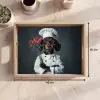 Quote - Neon - Hond - Kokskleding Dienblad Rechthoek middel -USP_Formaat