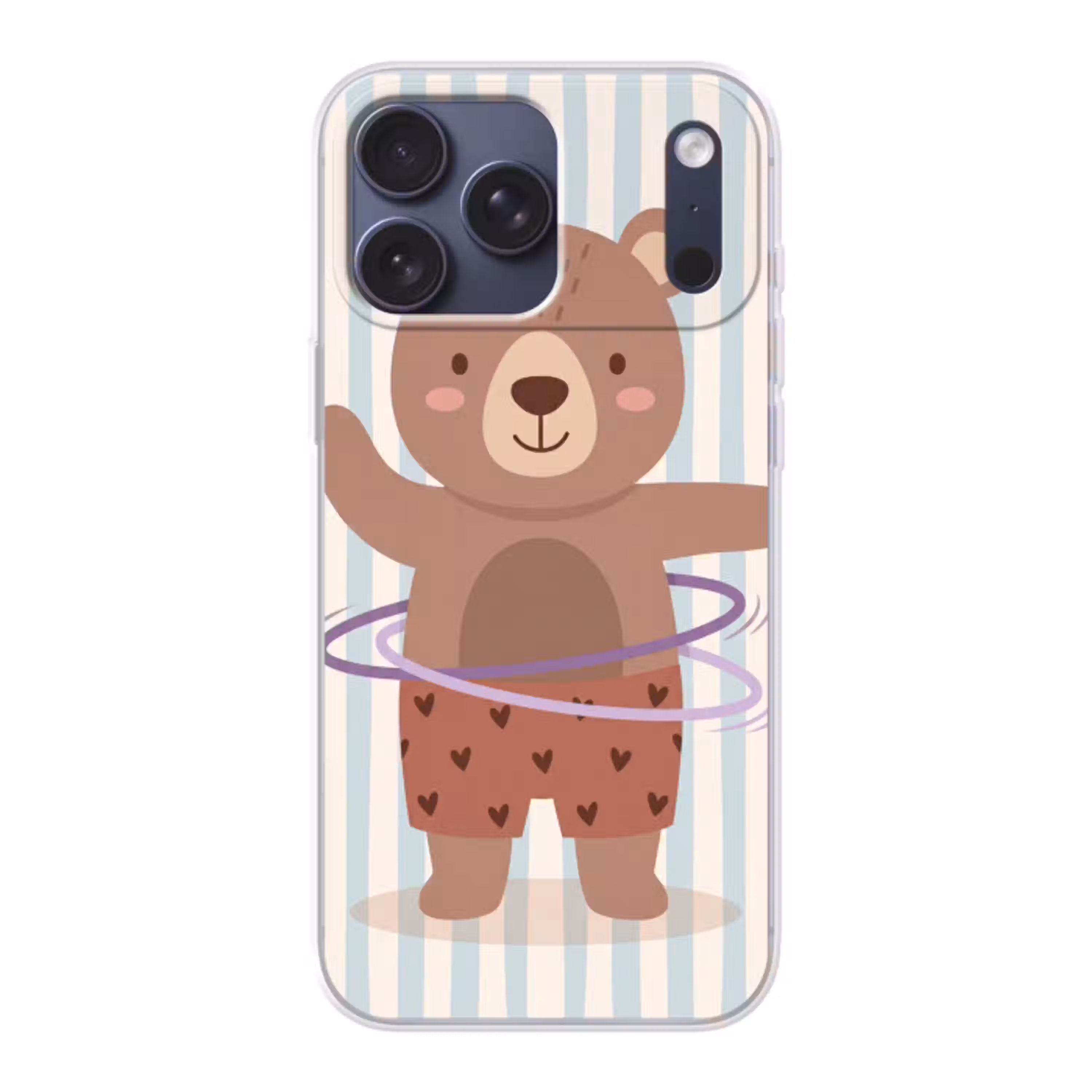 Beer - Hoepel - Kinderkamer - Illustratie - Bruin Telefoonhoesje iPhone 17 Pro Max klein -3d