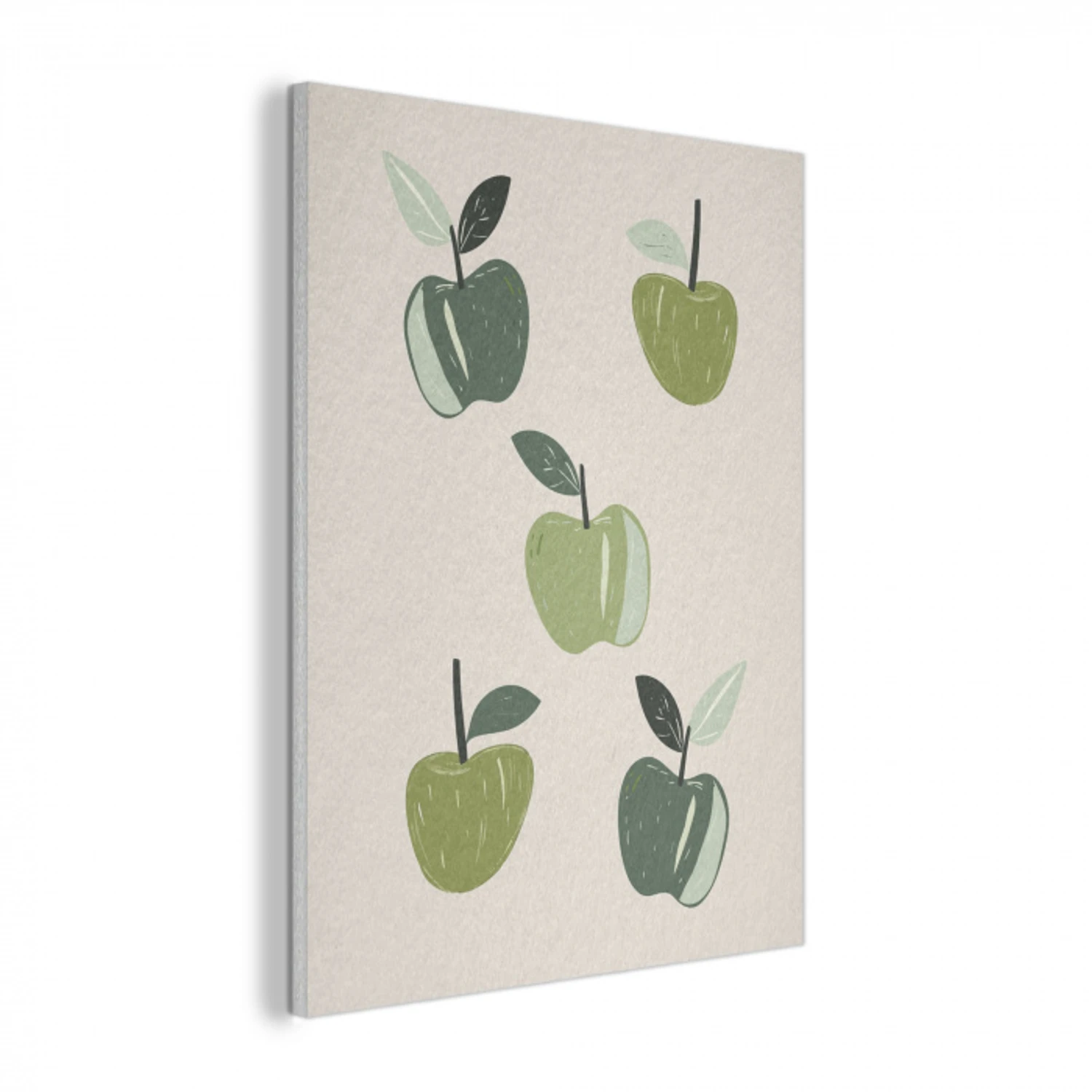 Appels - Groen - Illustratie - Bladeren PET vilt klein -3d