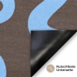 Kronkelende lijnen - Blauw - Bruin - Minimalistisch Deurmat klein 898 -antislip_DE