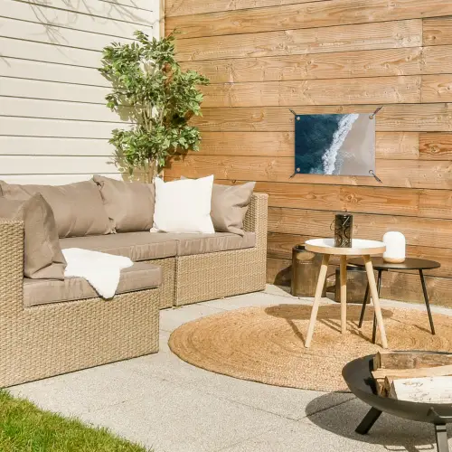 Strand - Zee - Golven tuinposter los doek klein -sfeer4