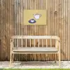 Theepot - Kopje - Beige - Illustratie Tuinposter op houten frame 2 cm dik klein -sfeer4
