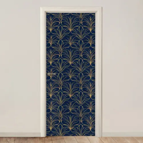 Deco - Waaier - Blauw deurposter klein 289 -3d_beige