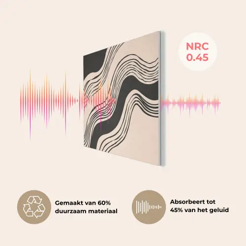 Golven - Zwart - Zandkleur PET vilt klein -USP_NL