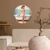 Badkamer - Vrouw - Roze Wandcirkel behangsticker klein -sfeer1