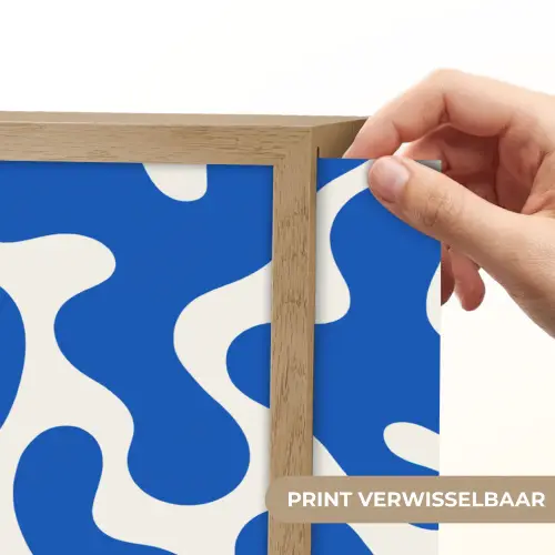 Vormen - Abstract - Blauw - Golven Light Box met batterij (Wandlamp) middel -USP_websiteprintNL