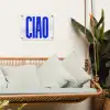 Ciao - Hoofdletters - Blauw - Minimalistisch tuinposter los doek klein -sfeer7