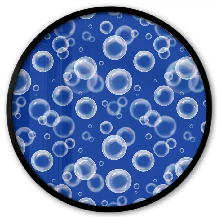 Bubbels - Patroon - Blauw Fotolijst rond zonder passe partout klein -3d