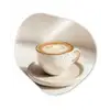 Cappuccino - Schuim - Schotel - Beige Wandcirkel Organisch Aluminium middel -3d