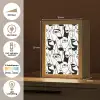 Lijnen - Gezichten - Zwart - Wit Light Box met kabel (Tafellamp) klein 925 -USP_NL