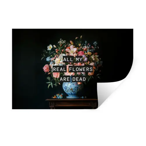 Bloemen - Art - Pastel - Quotes Muursticker klein -3d