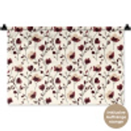 Bloemen - Botanisch - Bordeaux Wandkleed katoen klein 269 -t3d_DE