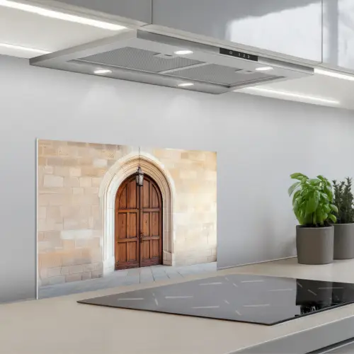 Houten - Deur - Lantaarn keuken achterwand spatscherm klein -3d_schuin