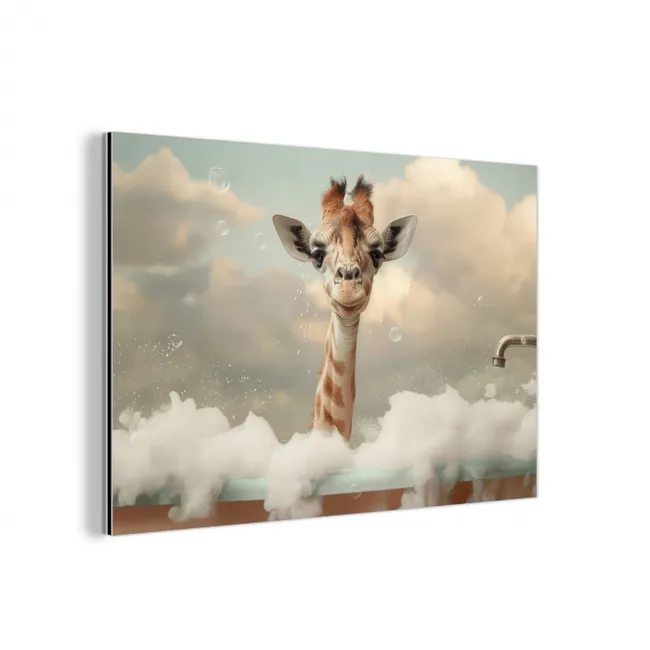 Giraffe - Wilde dieren - Bad -  Schuim aluminium wit klein -3d