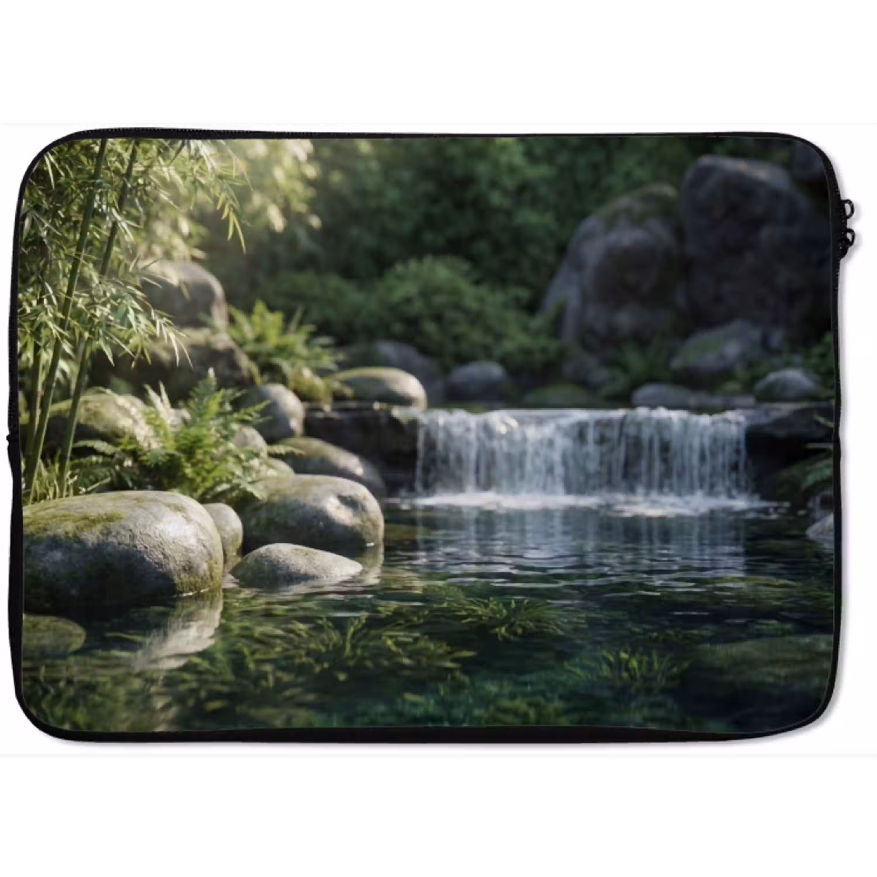 Beek - Waterval - Natuur - Groen laptophoes neopreen klein -zkaufland3dotto