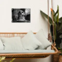 Golden Retriever - Hond - Vrolijk -  Bord spaghetti - Zwart - wit tuinposter los doek klein -sfeer7